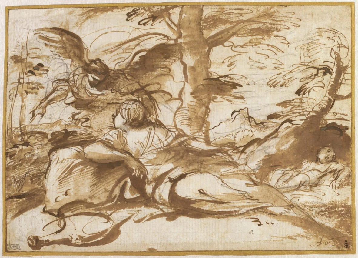 L'angelo che appare ad Hagar nel deserto - Gift of Benjamin and Lillian Hertzberg, National Gallery of Art